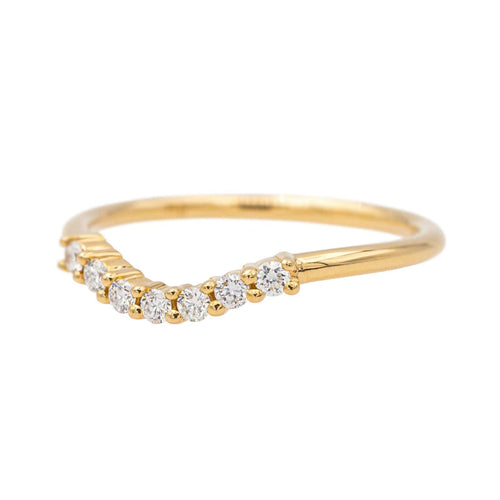 Bague 53 Bague Demi alliance Or jaune Diamant 58 Facettes 4098641RV