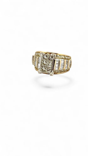 Bague 55 Bague en or bicolore 14 carats et diamants naturels 58 Facettes