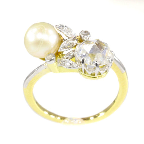 Bague 49 Bague vintage Belle Époque en diamant et perle 58 Facettes 21208-0556