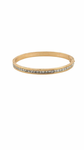 Bracelet Bracelet jonc or jaune et diamants princesse 58 Facettes