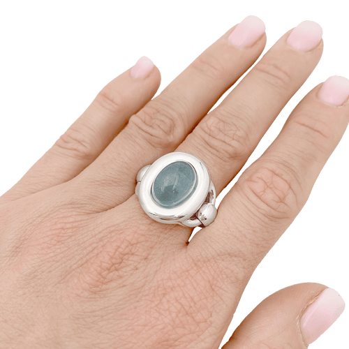 Bague 52 Bague Poiray, aigue-marine et or blanc 58 Facettes 34559