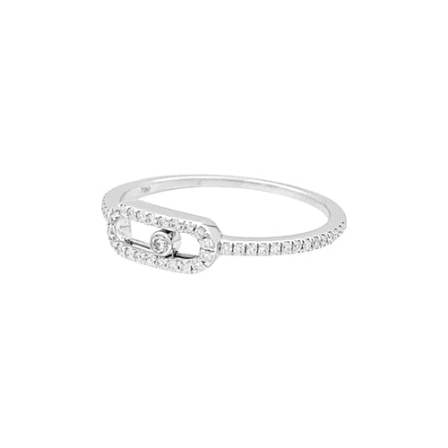 Bague 54 Bague Messika, "Move Uno Pavé", or blanc et diamants. 58 Facettes 34888