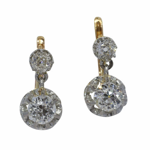 Boucles d'oreilles Deco Diamonds : L'élégance des années 1920 en or et platine