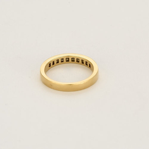 Bague 53,5 Bague jonc en or jaune et diamants princesse 58 Facettes SQU3662X2