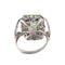 Bague 56 Bague en platine de style Art Déco avec diamants, saphirs et émeraude 58 Facettes Q72B (923)