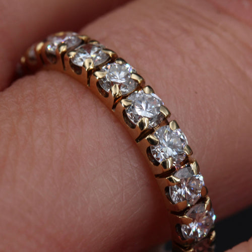 Bague 52 Alliance diamants or jaune 58 Facettes 21-066-52