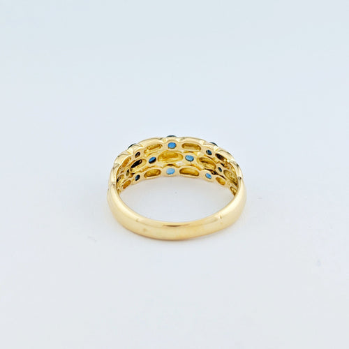 Bague 57 Bague en or jaune et saphirs 58 Facettes 33376