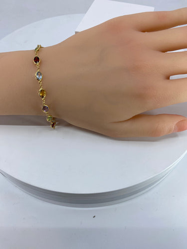 Bracelet Bracelet or jaune et pierres fines 58 Facettes AB351