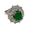 Bague 50 Bague design rétro en or blanc avec diamants et émeraudes 58 Facettes Q264B