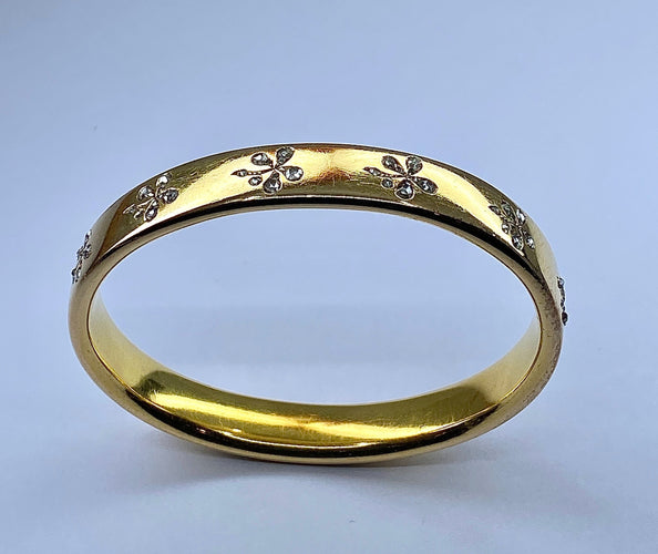 Bracelet Bracelet en or plein, jaune ,18 carats ,orné de fleurs en diamants, époque vers 1900 58 Facettes AB402