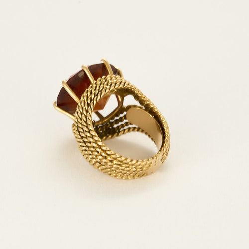 Bague 50 Bague cocktail en Or jaune et saphir de synthèse. 58 Facettes PER0443