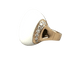 Bague 60 CHIMENTO. Bague en or rose, agate blanche et diamants 58 Facettes
