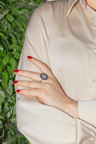 Bague 58 Bague Pompadour  Or blanc Saphir, Diamant 58 Facettes 4553830CN