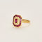 Bague 58 Bague rectangulaire diamants rubis calibrés 58 Facettes