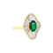 Bague 52 Bague "Jupe", or jaune, diamants, émeraude. 58 Facettes 35221