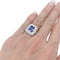 Bague 51 Bague "Pompadour" platine, or blanc, saphir, diamants. 58 Facettes 33935