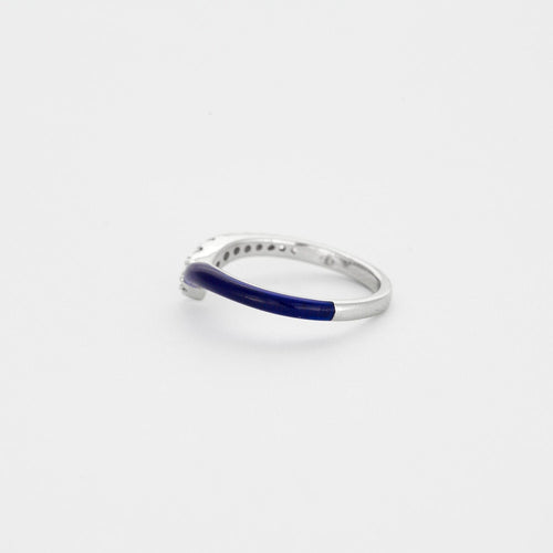 Bague 54 Bague or blanc et céramique bleu 58 Facettes 3131755