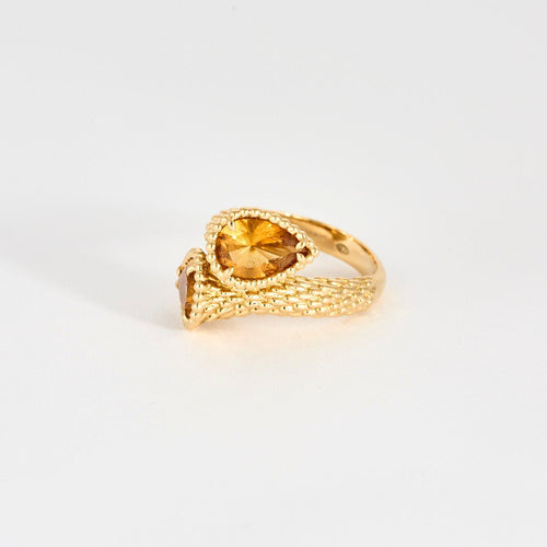 Bague 55 BOUCHERON - Serpent Bohème - Bague toi&moi, or jaune et citrine 58 Facettes AB75