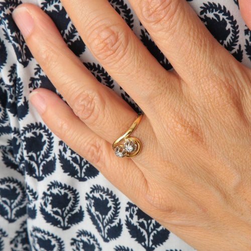 Bague 52.5 Bague toi et moi, deux diamants 58 Facettes P3L11