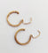 Boucles d'oreilles Créoles style Art Déco or rose finement travaillées (circa 1970) 58 Facettes A06262