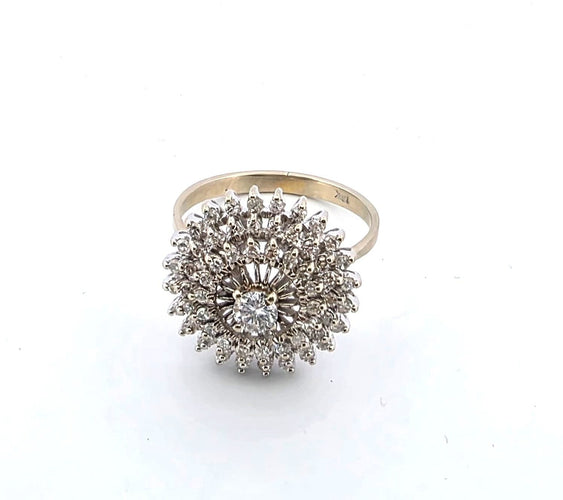 Bague 56 Anello - Anello en or blanc 18k et diamants 58 Facettes