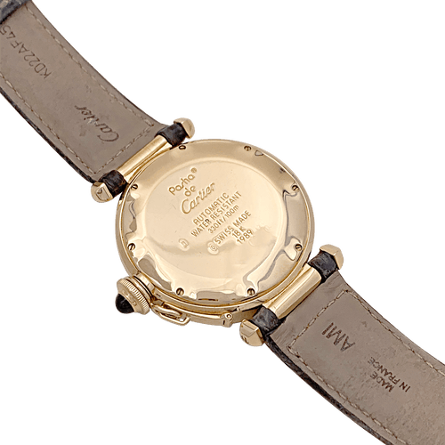 Montre Montre Cartier "Pasha" or jaune, cuir. 58 Facettes 34346