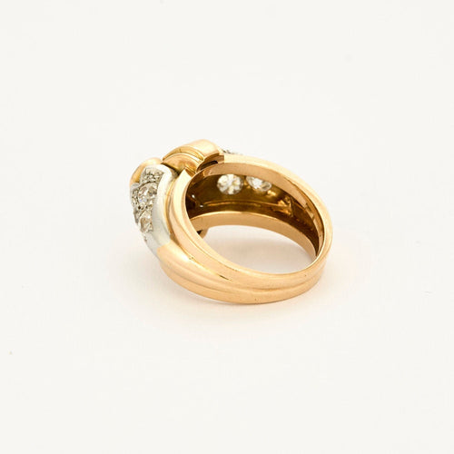 Bague 59.5 Bague en Or jaune, platine et Diamants 58 Facettes CHAL0518