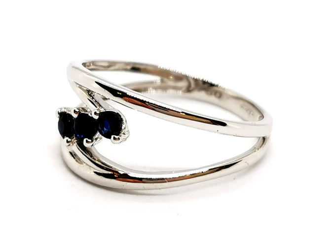 Bague 58 Bague Or blanc Saphir 58 Facettes 1180544CD