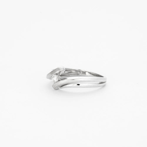 Bague 53 Bague joncs croisés or gris et diamant 58 Facettes GU44