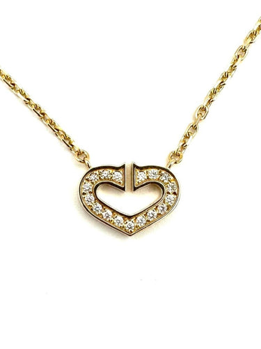 Collier CARTIER. Collection "Coeurs et symboles", collier or jaune et diamants 58 Facettes