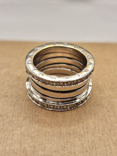 Bague 53 Bvlgari - Bague B.zero1 en or blanc et diamants 58 Facettes