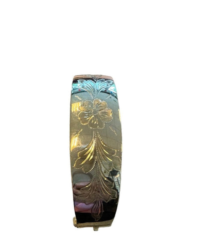 Bracelet Bracelet jonc or 18k motifs fleurs 58 Facettes