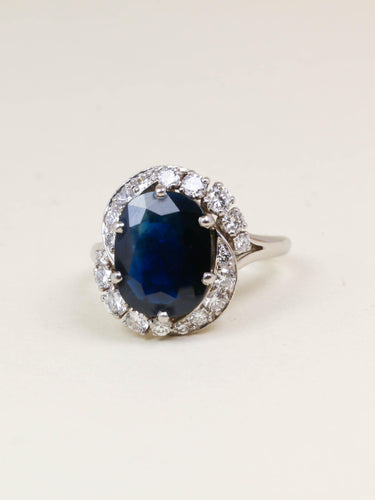 Bague 56 MAUBOUSSIN Bague saphir 6 carats entourage diamant 58 Facettes 1209.1