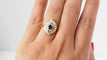 Bague 51 Bague entourage en or jaune, saphir et diamants baguettes 58 Facettes 29935