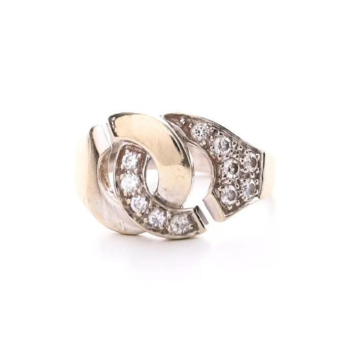 Bague 53 DINH VAN - Bague Menottes R12 en or jaune et diamants 58 Facettes 94686