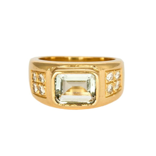 Bague 51 Bague jonc or jaune et aigue-marine 58 Facettes 240796