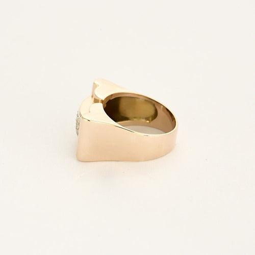 Bague 52 Bague Tank en or jaune, or blanc et diamants 58 Facettes CLA0749