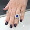 Bague Bague en or blanc 18 carats avec saphir et diamants 58 Facettes