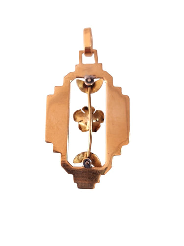 Pendentif Pendentif Art Déco en or jaune et blanc 58 Facettes PEND.ARTDEC-1313