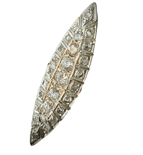Bague 58 Bague marquise argent sur or jaune sertie de 2 carats de diamants 58 Facettes