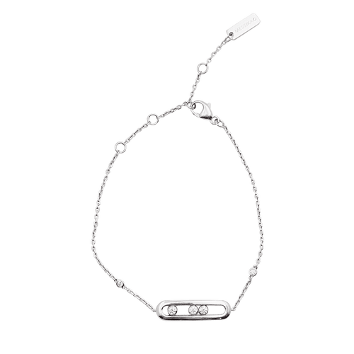 Bracelet Bracelet Messika, "Baby Move", or blanc, diamants. 58 Facettes 34430