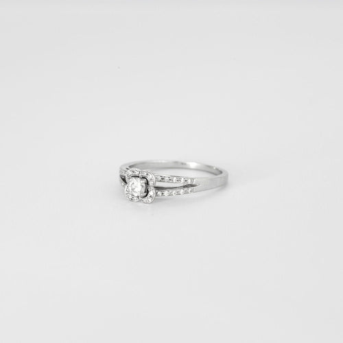 Bague 61 MAUBOUSSIN - Solitaire or blanc diamants 58 Facettes LP830/13