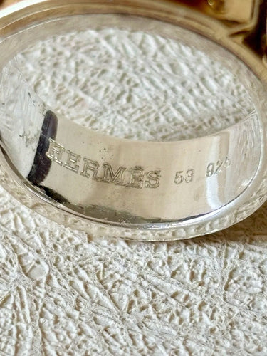 Bague 53 HERMÈS - Bague Kelly Cadenas Argent et Or Jaune 58 Facettes WC-2025-1723