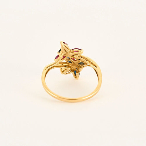 Bague Bague TUTTI FRUTTI or jaune diamants saphirs rubis émeraudes 58 Facettes LP1046