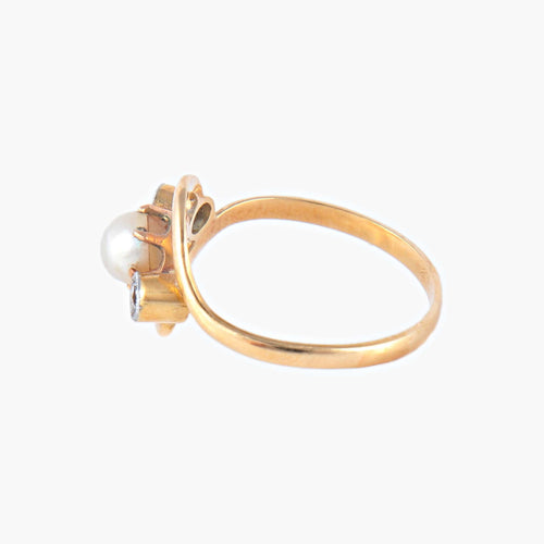 Bague 54 Bague Perle Diamants 58 Facettes