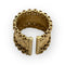 Bague 53 Bague or jaune anneau large à motif réglable 58 Facettes 149061006