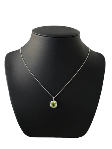 Collier Collier or blanc 18k & péridot 58 Facettes