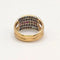 Bague 55.5 Bague Bandeau or jaune sertie de saphirs, émeraudes, rubis et diamants 58 Facettes