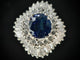 Bague 54 Bague Jupe avec saphir et diamants en baguette et brillant 58 Facettes