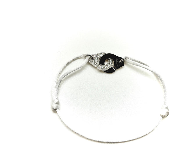 Bracelet DINH VAN - Bracelet menottes or blanc diamants 58 Facettes M8912